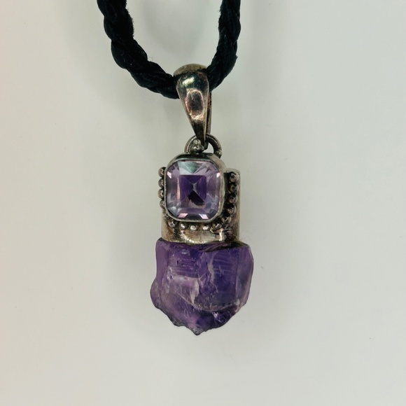 Handcrafted 925 Sterling Silver Genuine Amethyst jewelry, - Picture 2 of 9